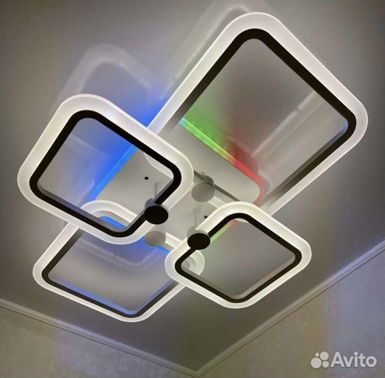 Люстра Светодиодная + Цветная Подсветка RGB Разные