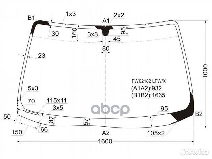 Стекло лобовое acura MDX 01-06 FW02182 LFW/X XYG