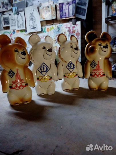 Фарфоровые статуэтки Мишка Олимпийский Олимпиада80