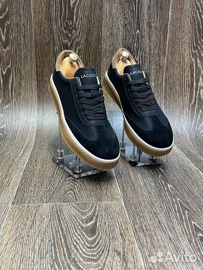 Кроссовки мужские lacoste Премиум качество черные
