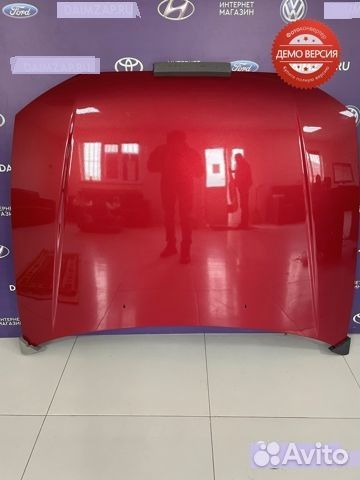 Капот Hyundai Accent красный (малина)