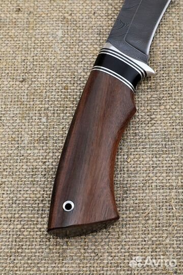 Нож Кречет дамаск рукоять черный граб палисандр