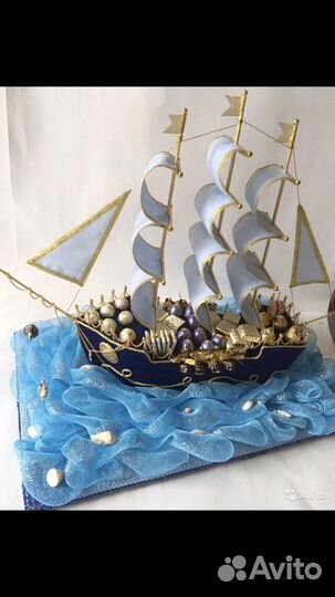 Корабль из конфет