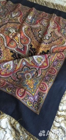 Павловопосадский платок,шерсть,большой