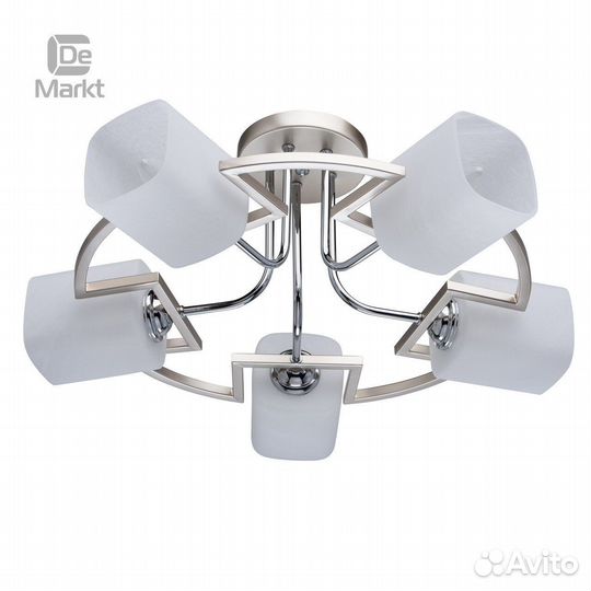 Люстра металл и стекло в спальню современная