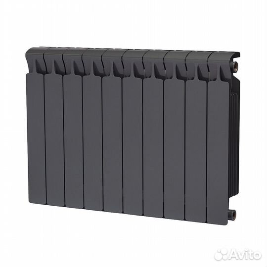 Радиатор биметаллический Rifar Monolit 500 мм 10 секций 3/4 боковое подключение серый