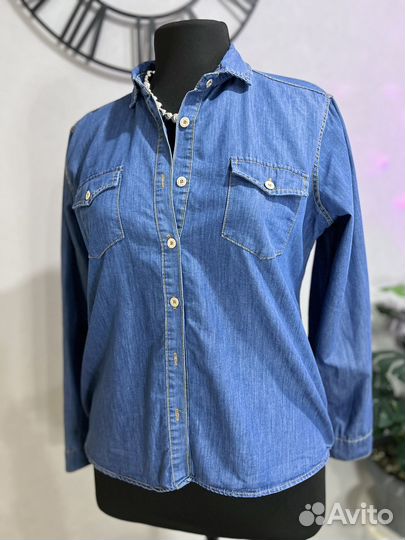 Джинсовая рубашка Турция 46-48 #78