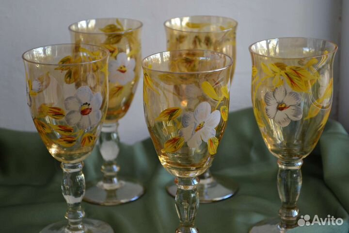 Графин и фужеры Богемия винтаж