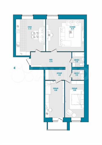 4-к. квартира, 102,4 м², 3/5 эт.