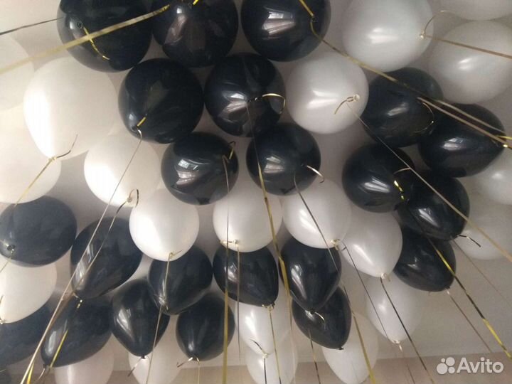 Гелиевые шары чёрные белые