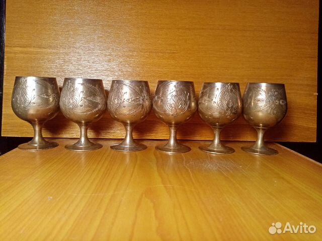 Старинные стопки рюмки металл серебрение