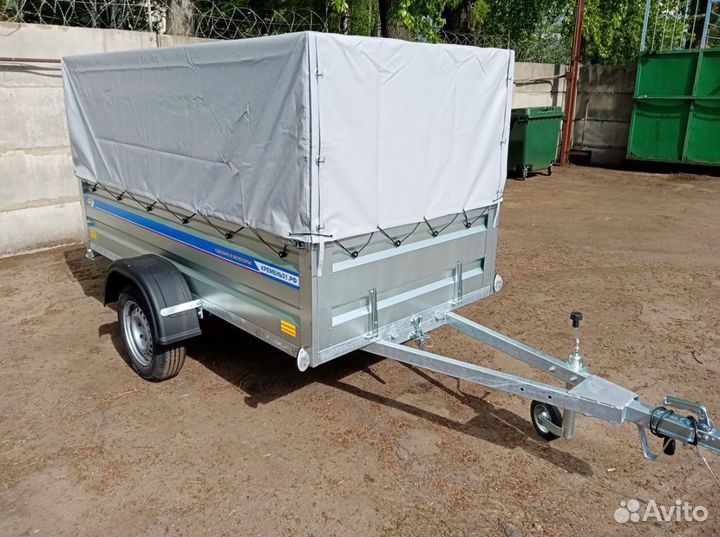 Прицеп легковой самосвал 2.0х1.3 с высоким тентом