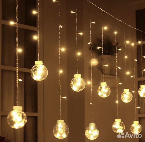 Гирлянда с прозрачными шарами