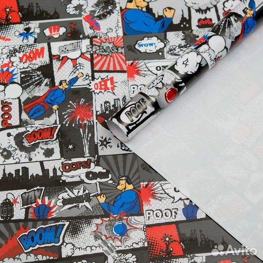 Упаковочная бумага комиксы 50*70 1 шт