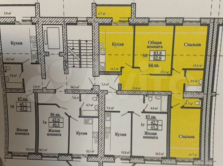 3-к. квартира, 83,8 м², 5/9 эт.