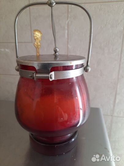 Сахарница цветное стекло СССР