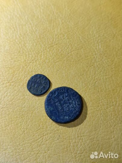 Монета медная царская полушка