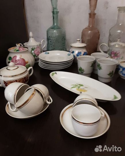 Фарфоровая посуда СССР графины,бокалы, кружки