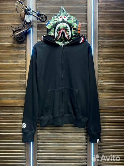 Худи на bape с двойным капюшоном