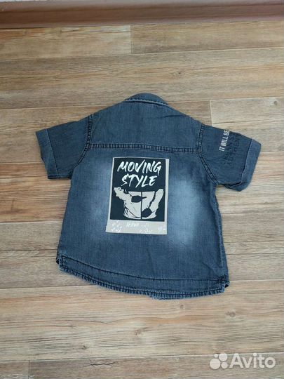 Рубашка джинсовая, 86-92