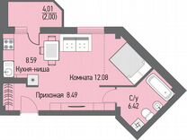 1-к. квартира, 37,6 м², 9/16 эт.