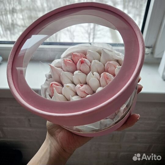 Зефирные цветы ручной работы