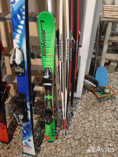Горнолыжные ботинки детские 32 размер и лыжи 100