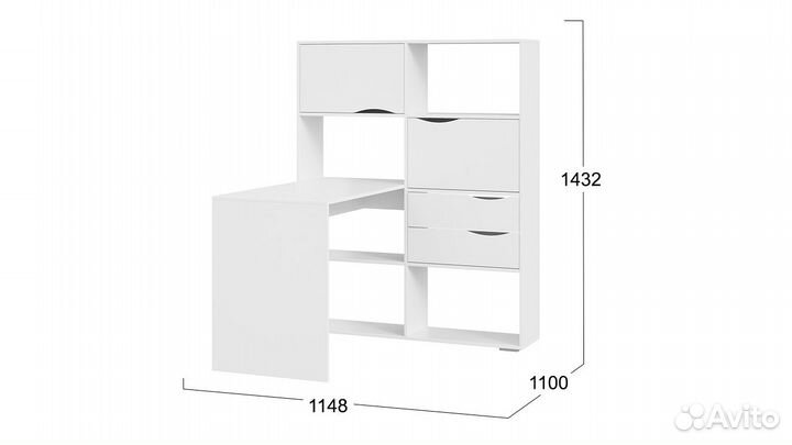 Стол письменный тип 7 Ясень белый новый