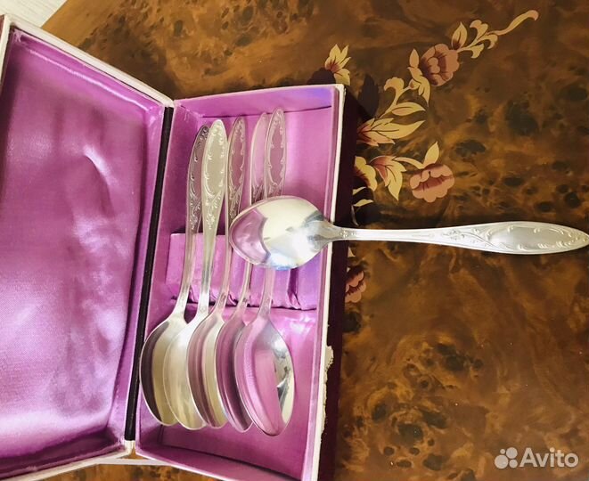 Набор новых столовых ложек мельхиор СССР
