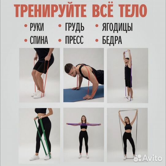 Спортивный инвентарь резинки для фитнеса эспандеры