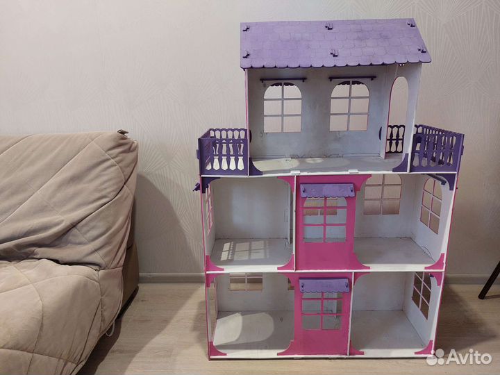 Домик кукольный из фанеры высотой 115 см