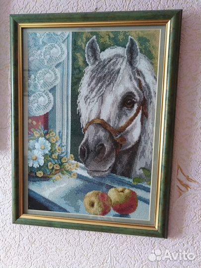 Картина, вышитая крестом, ручная работа