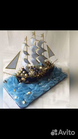 Корабль из конфет
