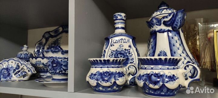 Набор посуды гжель