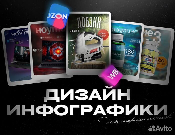 Дизайн инфографики;дизайнер карточек товаров