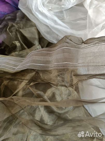 Тюль темно-зеленый 270х145