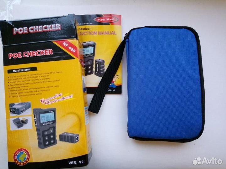 Кабельный PoE тестер витой пары RJ45