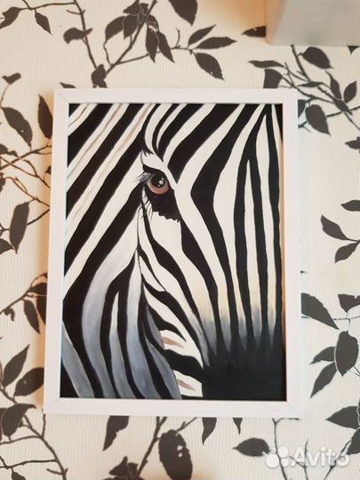 Картина интерьерная маслом Зебра