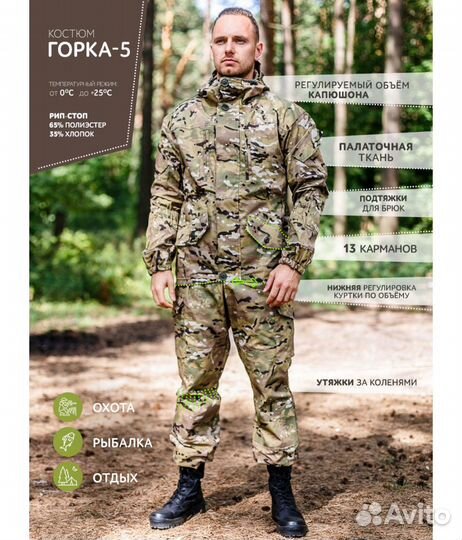 Костюм Горка 5, рип-стоп, Multicam