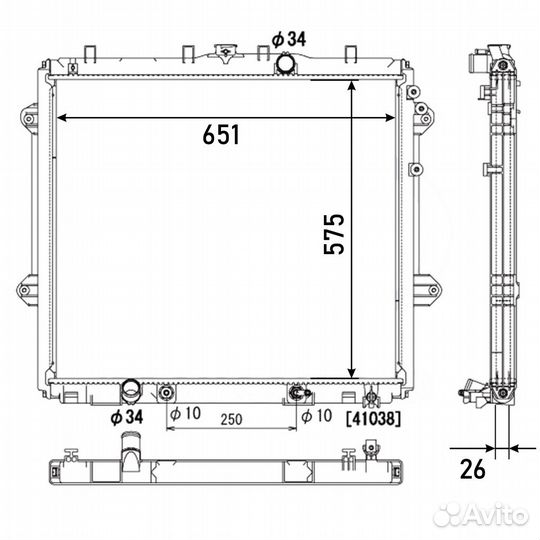 Радиатор toyota 4runner 2010+ TO-0492-26 (AD)