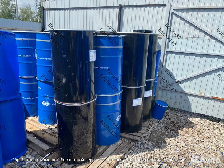 Бочка стальная 200 литров с большой крышкой