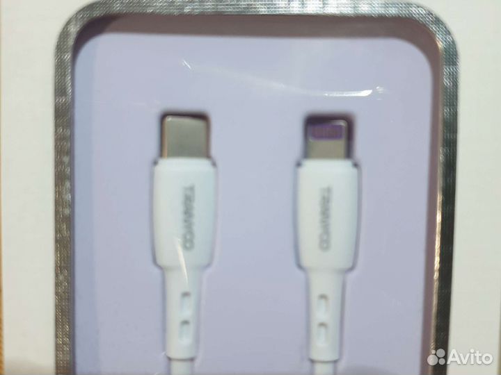 Зарядный кабель type c to lightning 1м, белый