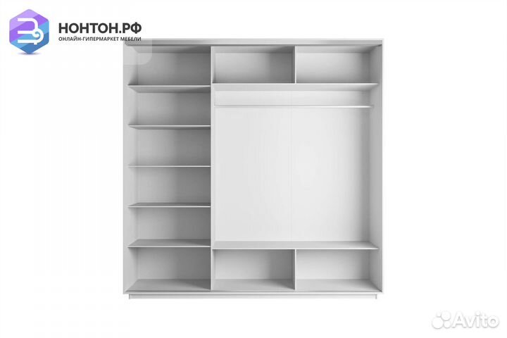 Шкаф-купе 3-х дверный Нонтон фото №1003 / белый сн