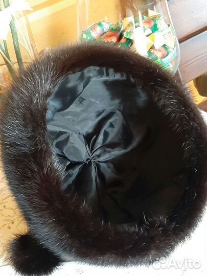 Берет черный норка