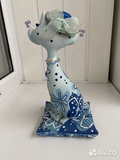 Статуэтка фигурка кошка керамическая