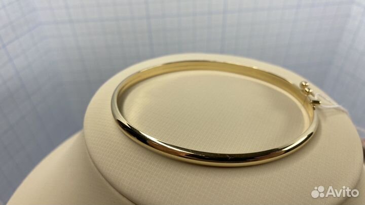 Жесткий золотой браслет 17.5 желтое