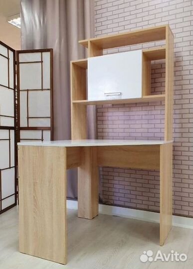 Письменный стол угловой пкс-8 Дуб Сонома/Белый