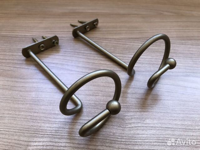 Крючки держатели для штор, золото антик спираль