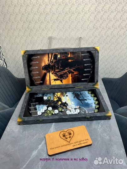 Нарды ручной работы со стеклом 