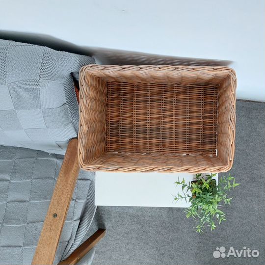 Корзина плетеная прямоугольная для хранения